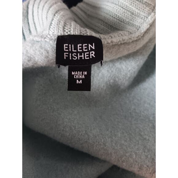 Eileen Fisher Light Blue boucle wool Sweater/Jacket Size Medium - Picture 4 of 7